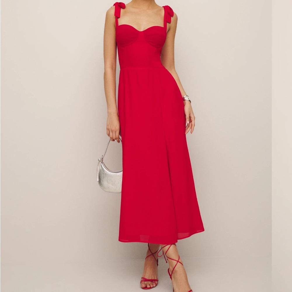 Reformation Red Midi Dress